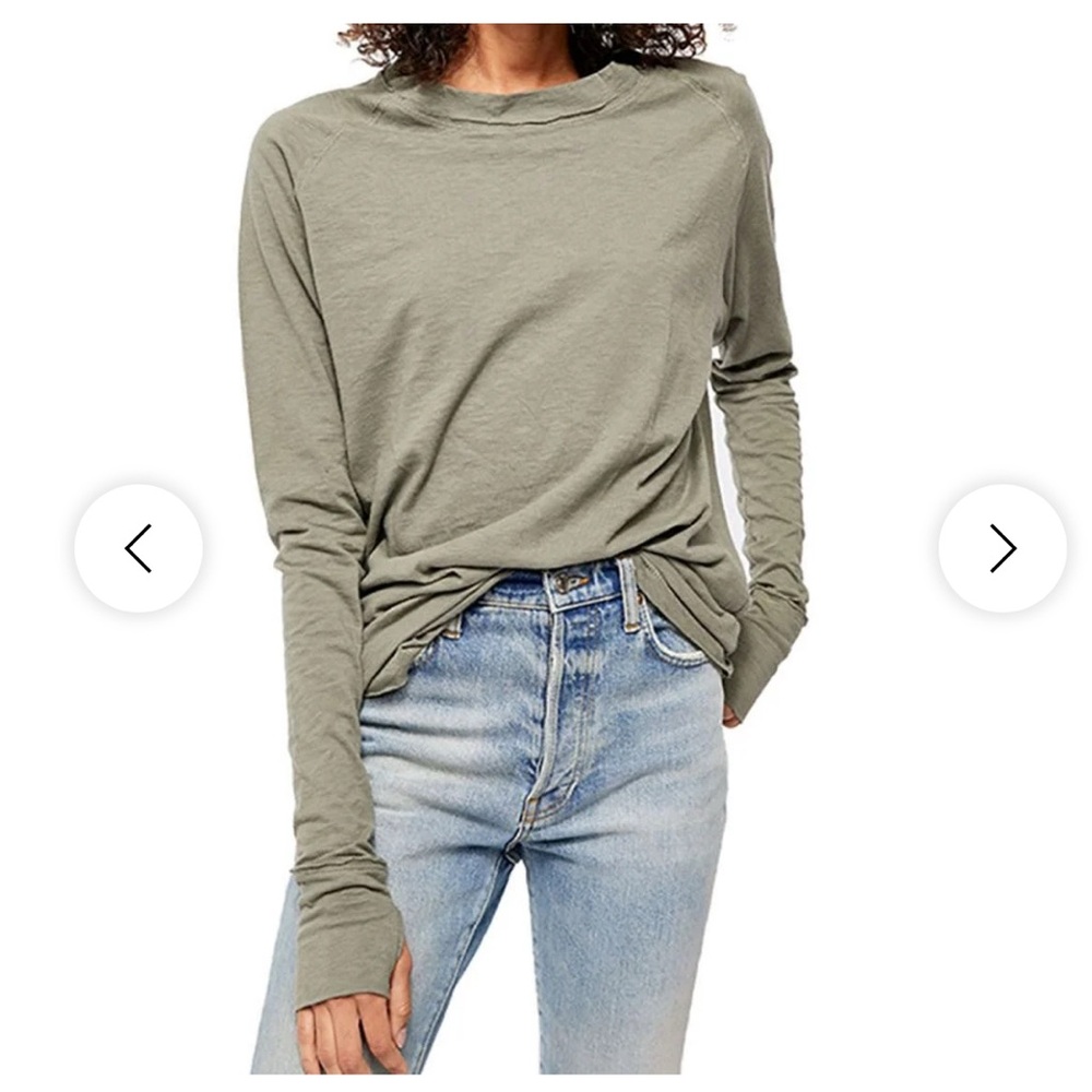 We the free Arden tee in olive green Medium